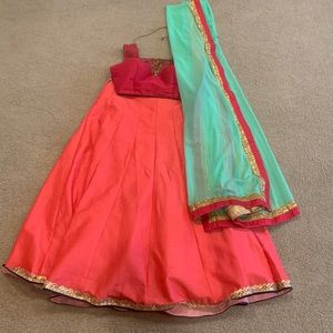Pink/Mint Lehenga